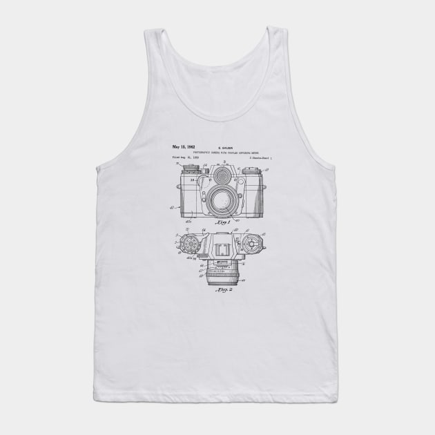 Camera patent drawing Tank Top by skstring